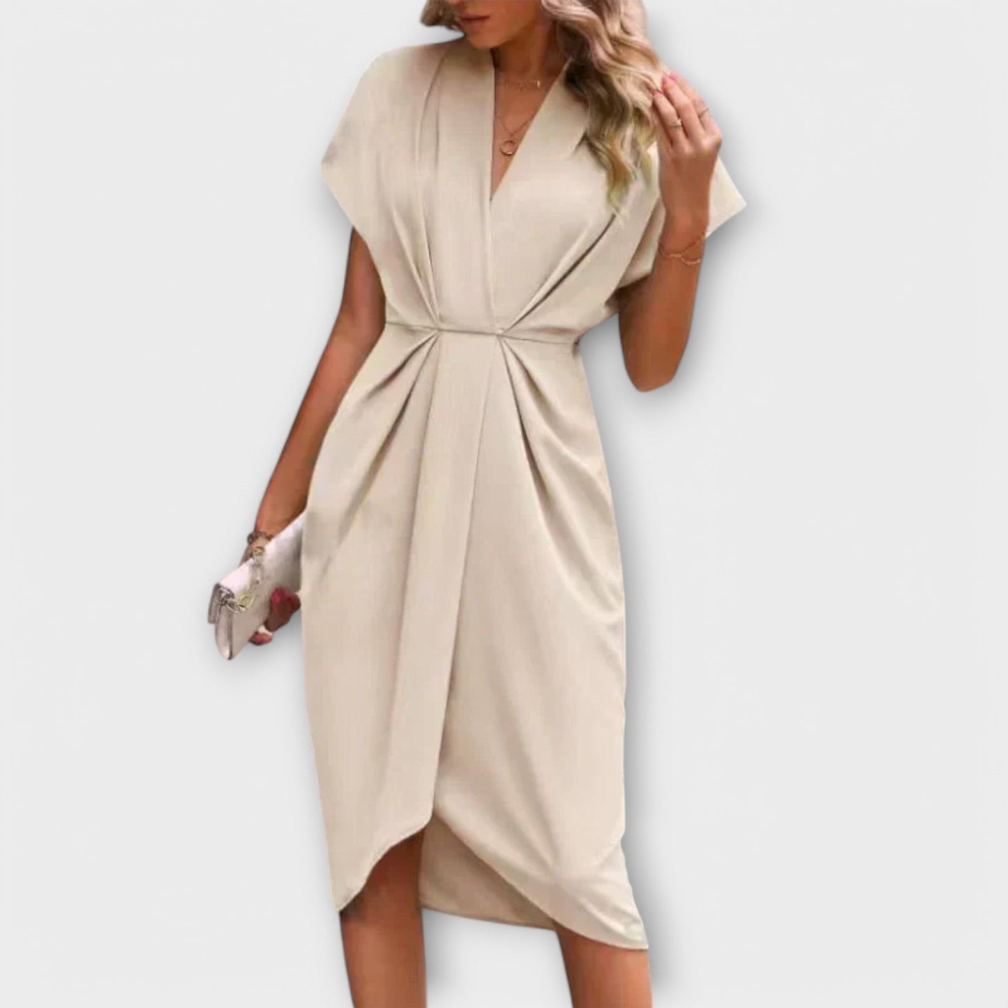 Midi Dress with Sarna Tie - Elegance and Comfort