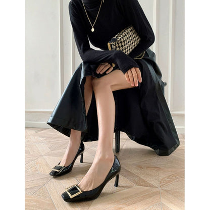 Nerla™ | Elegant sandals with a medium heel and square toe