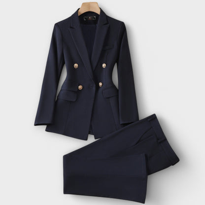 Salinair – White Tailored Suit with Gold Buttons