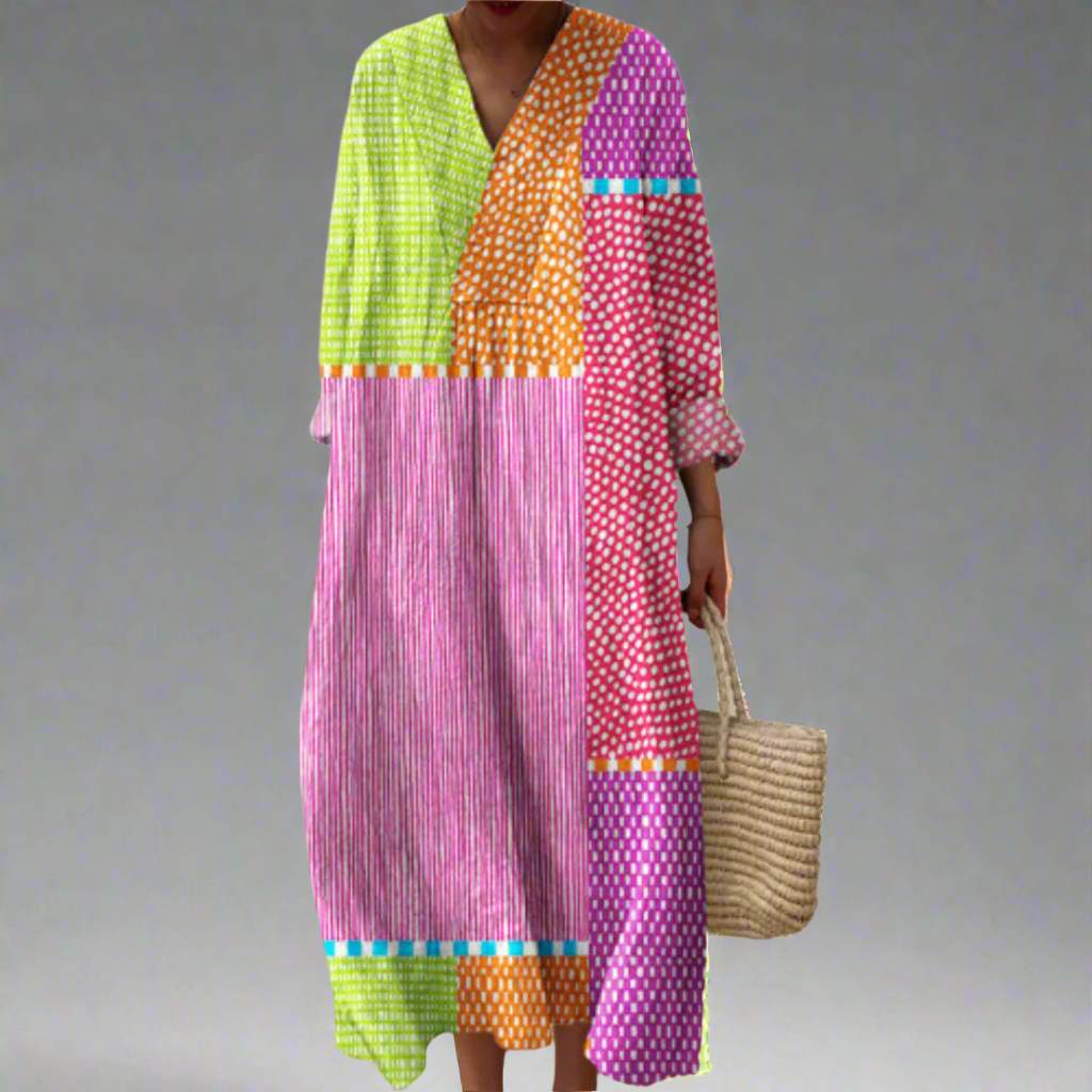 Ruby™ | Maxi Dress with Patchwork and Dots