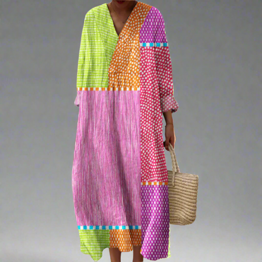 Ruby™ | Maxi Dress with Patchwork and Dots