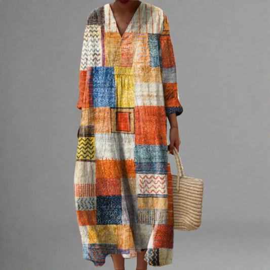 Hazel™ | Boho Patchwork Maxi Dress Harmony