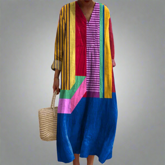 Ruth™ | Lightweight Maxi Dress in Color Block Design