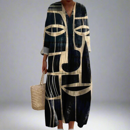 Lorna™ | Artistic Midi Dress Inspired by Tribes