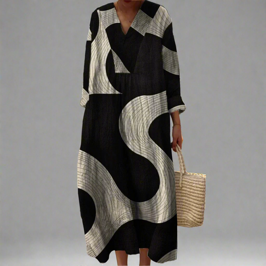 Claudine™ | Flowing Abstract Maxi Dress
