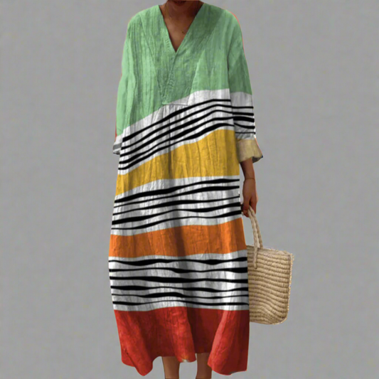 Marina™ | Relaxed Maxi Dress with Beach Stripes