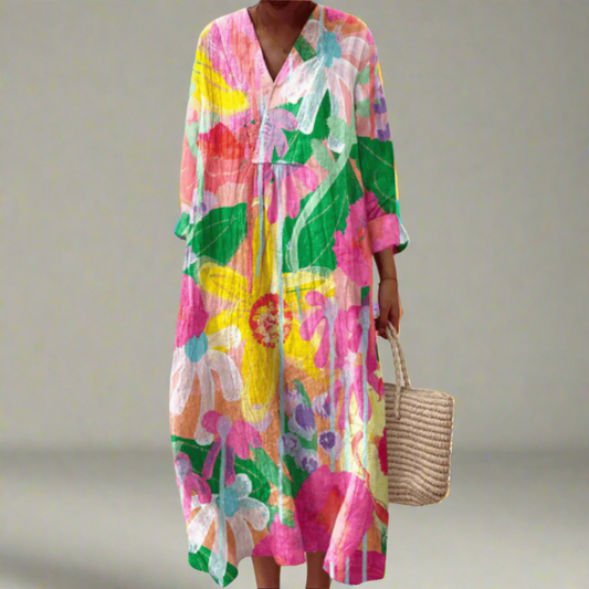 Tilly™ | Lightweight Maxi Dress with Watercolor Flowers