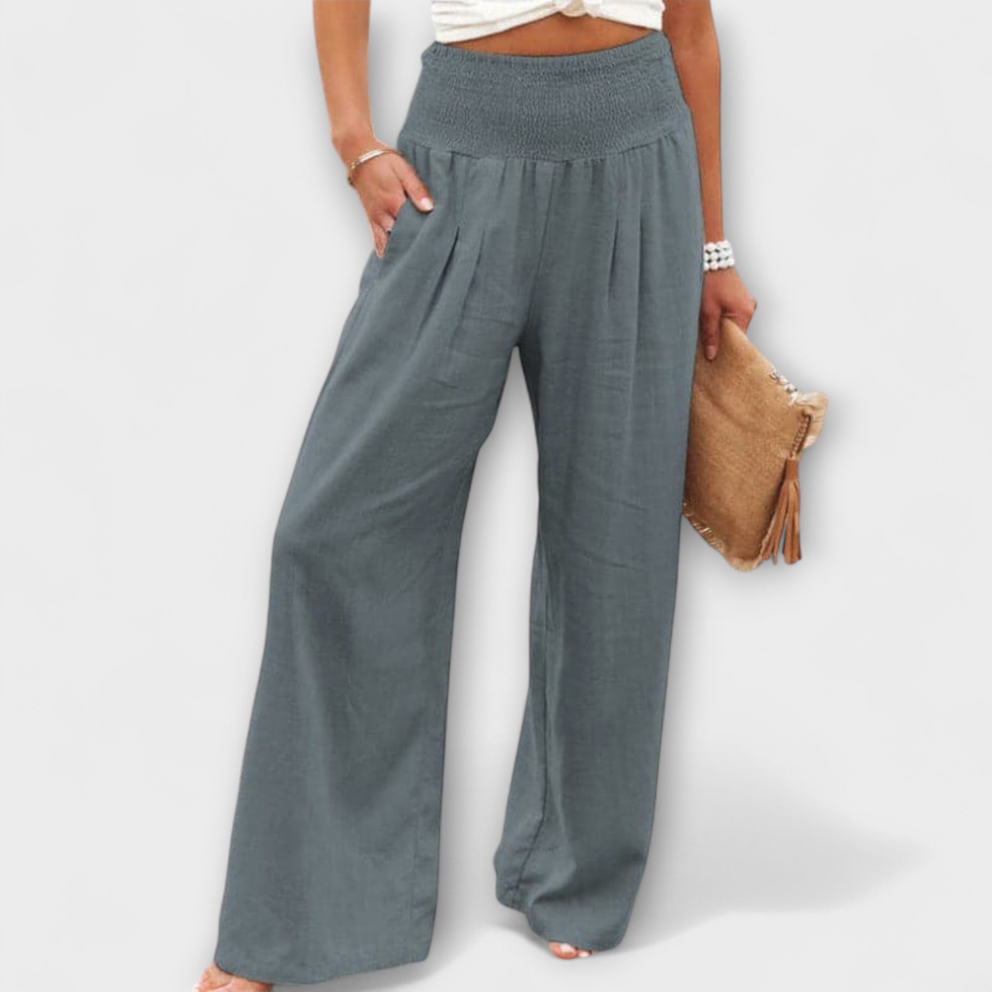 Wide and Comfortable Linen Pants - Elegant for Any Occasion
