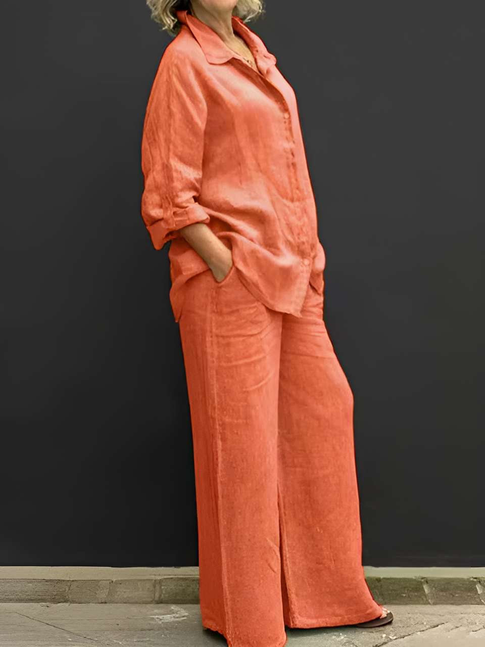 Lara's Linen Shirt Suit