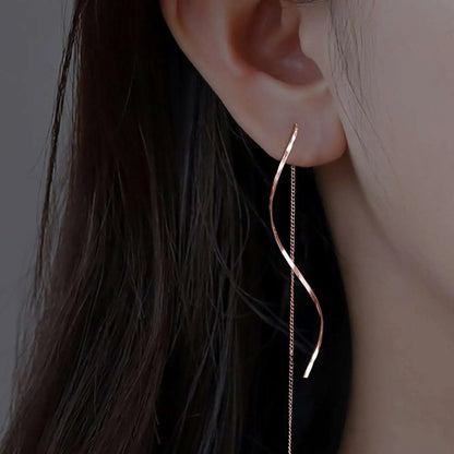 Long Wave Earrings with Unique Design