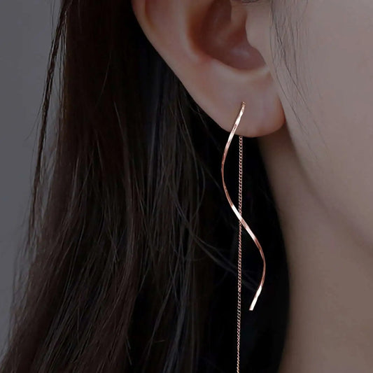 Long Wave Earrings with Unique Design