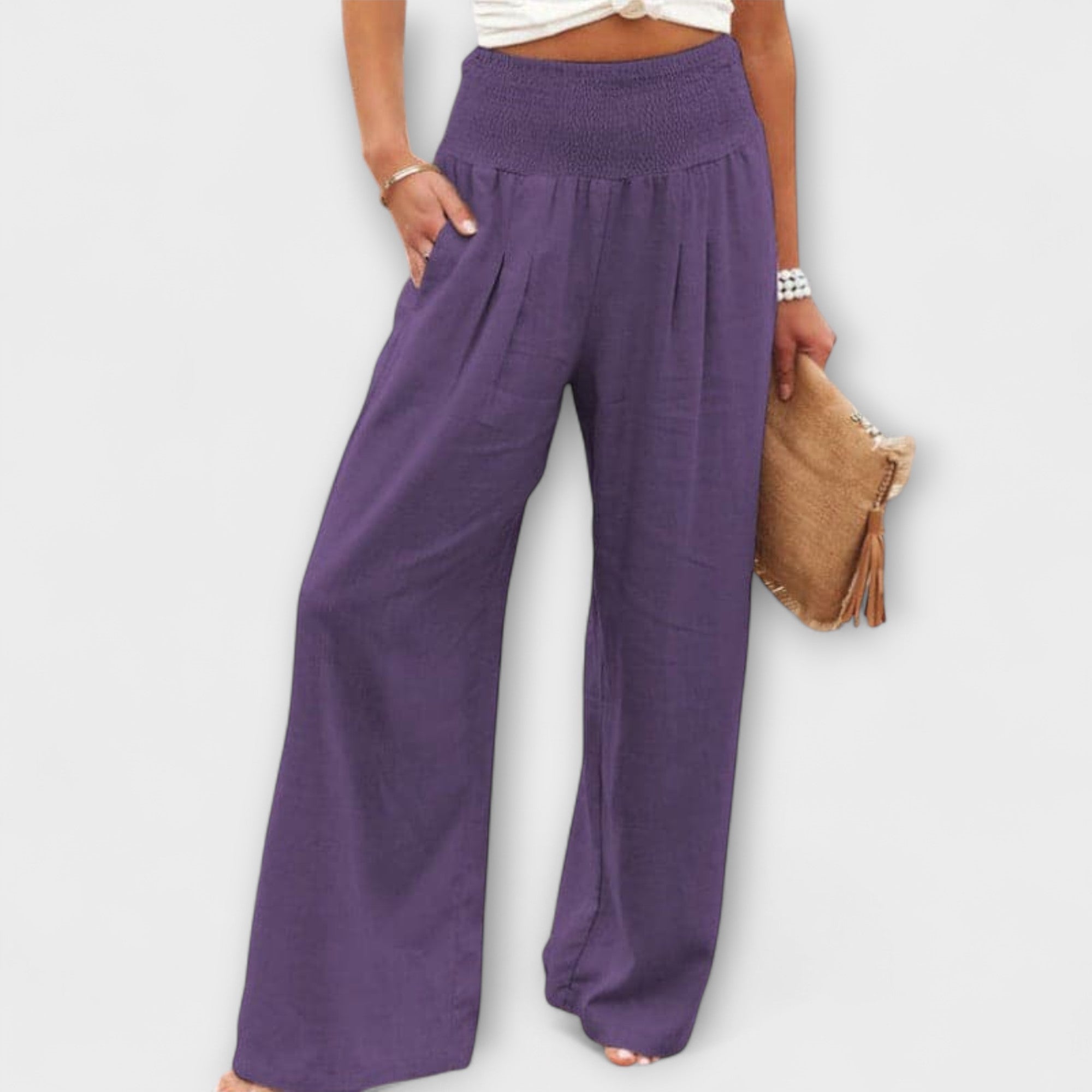 Wide and Comfortable Linen Pants - Elegant for Any Occasion