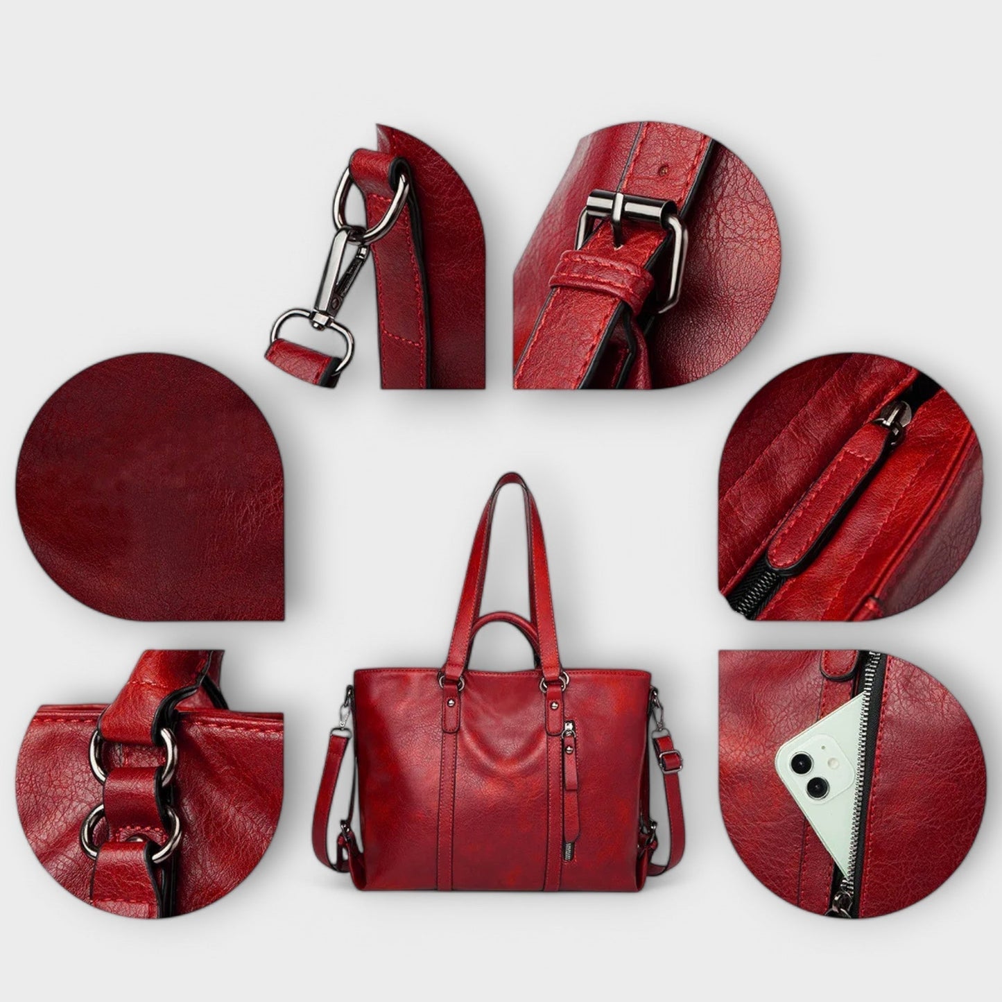 Laura Wide Leather Bag - An Elegant and Functional Bag