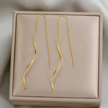 Long Wave Earrings with Unique Design