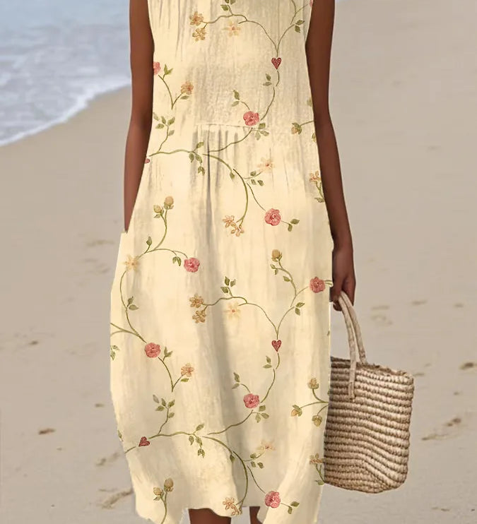 Adelina | Long Summer Dress Floral Patchwork