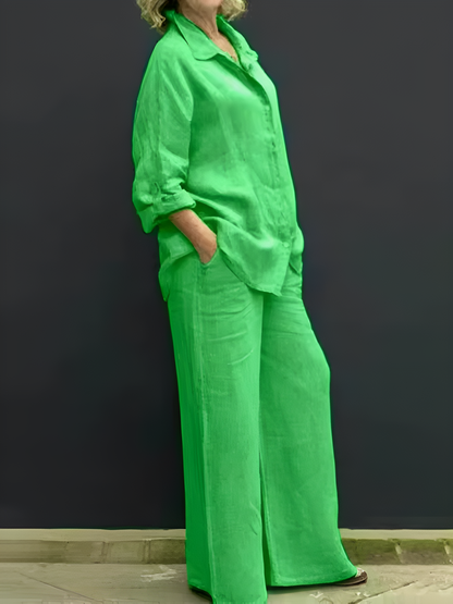 Lara's Linen Shirt Suit