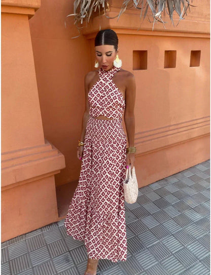 Miki - Elegant Midi Dress with Exposed Shoulders