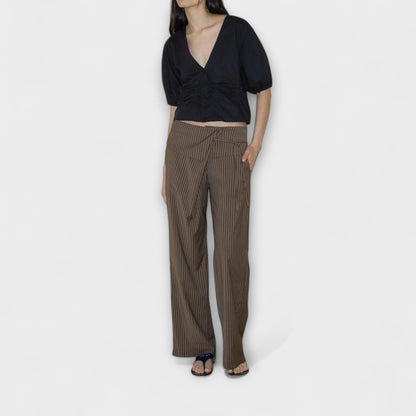 Folded Pants with Straps and Unique Design