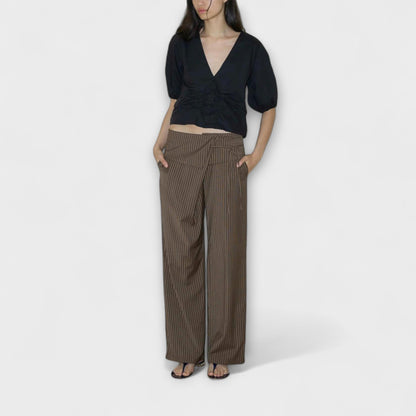Folded Pants with Straps and Unique Design