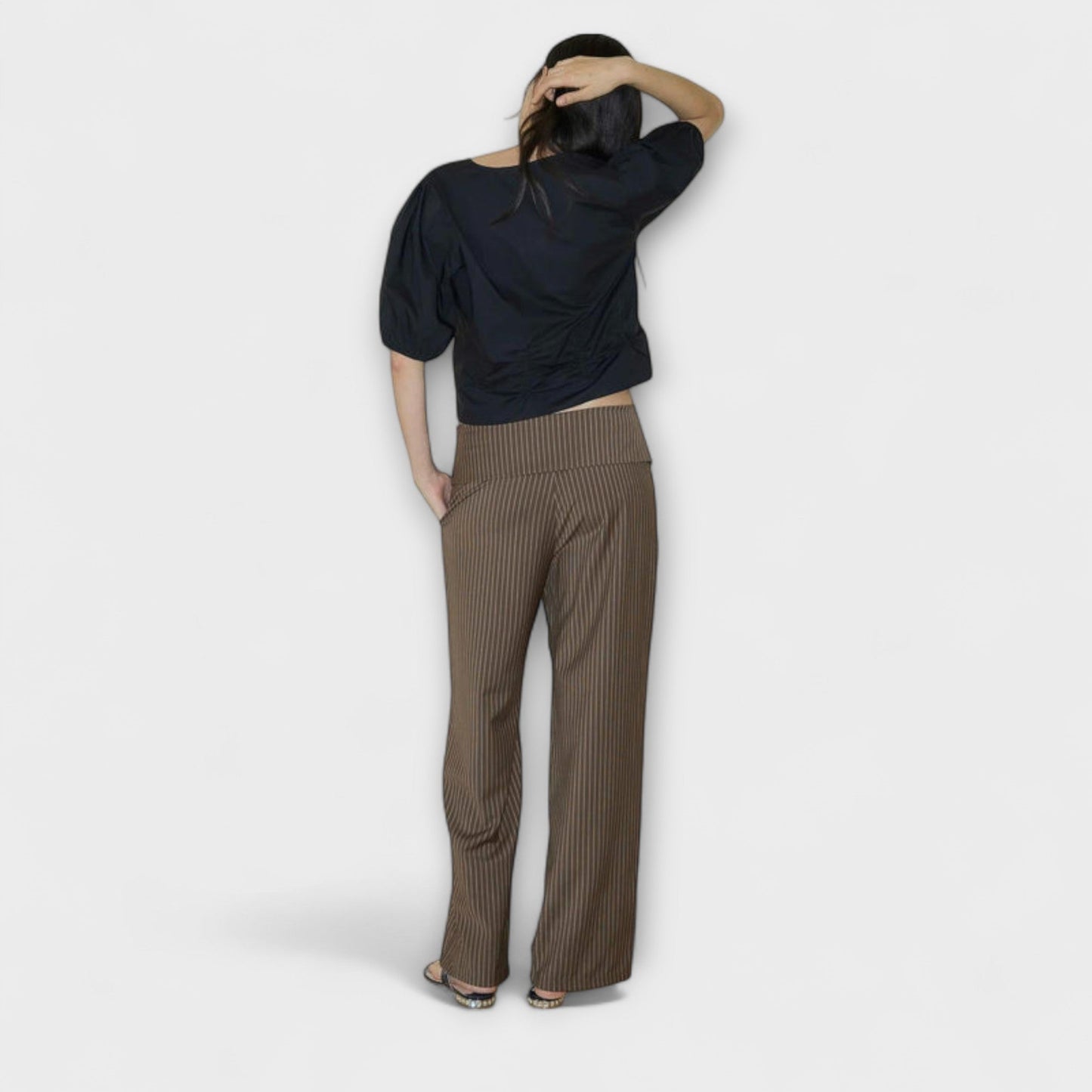 Folded Pants with Straps and Unique Design
