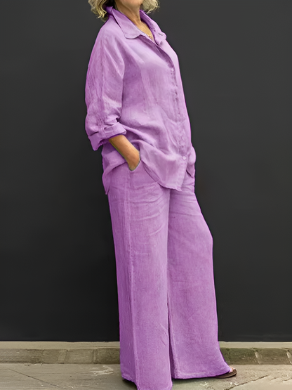 Lara's Linen Shirt Suit