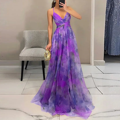 Gizel - Enchanting Maxi Dress with Floral Print