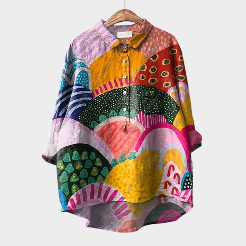 FRANCESCA™ | Oversized Floral Blouse with Colours