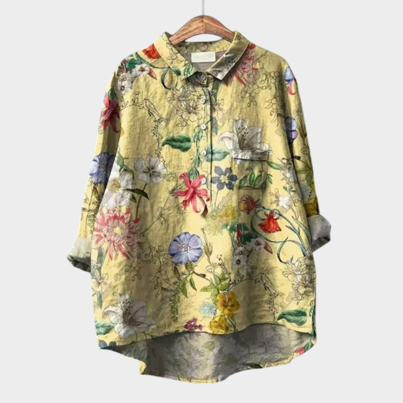 FRANCESCA™ | Oversized Floral Blouse with Colours