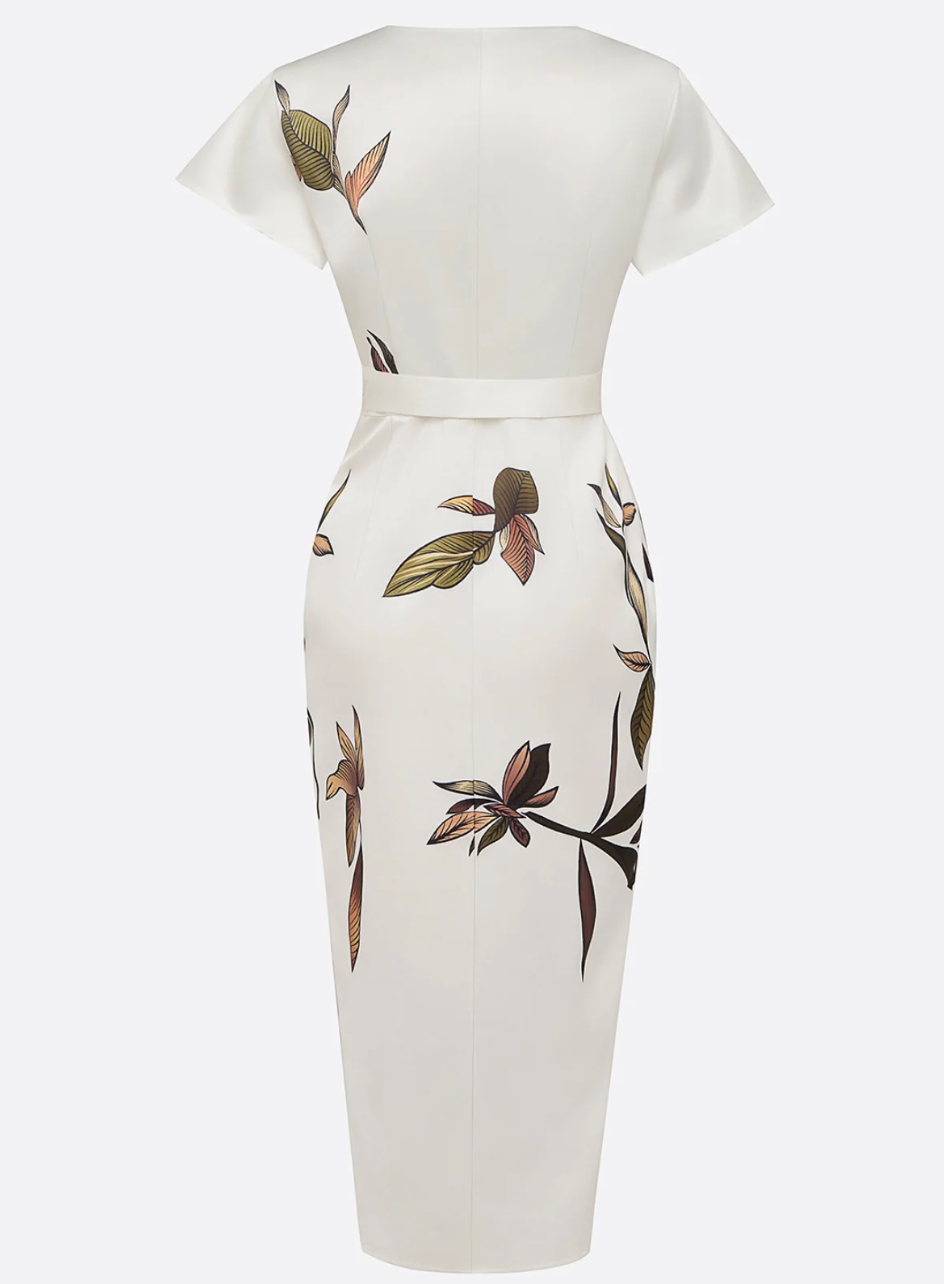 Elegant White Satin Dress