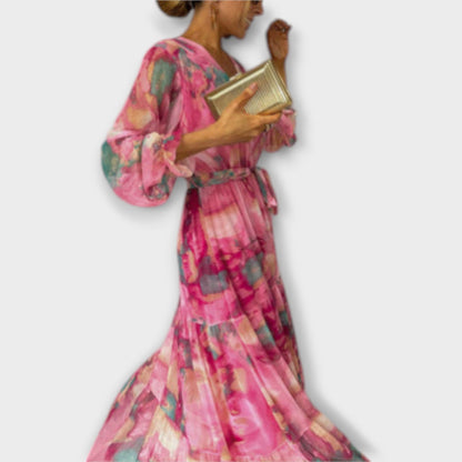 Dreamy Watercolor Maxi Dress - Abuline