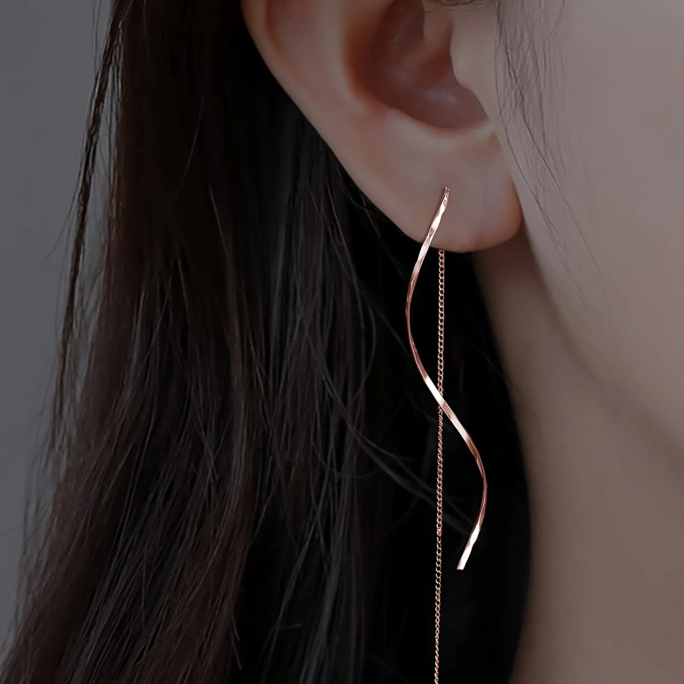 Long Wave Earrings with Unique Design