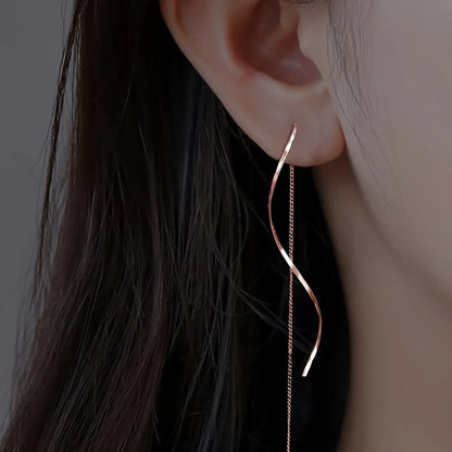 Long Wave Earrings with Unique Design