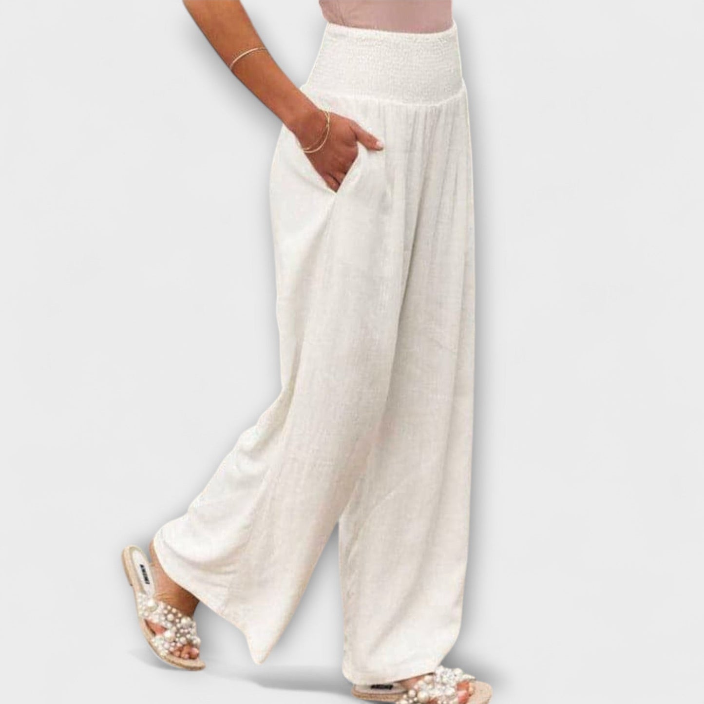 Wide and Comfortable Linen Pants - Elegant for Any Occasion