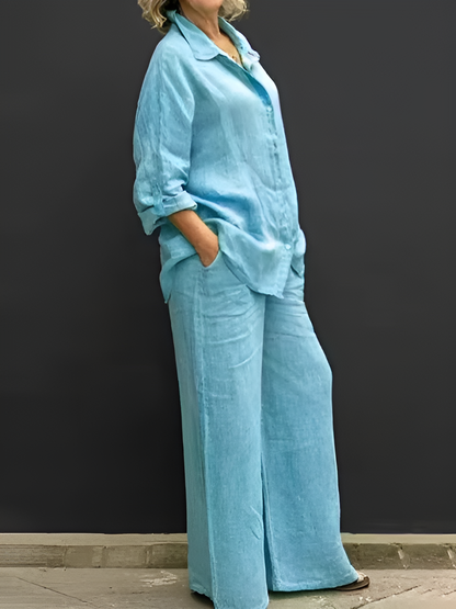 Lara's Linen Shirt Suit