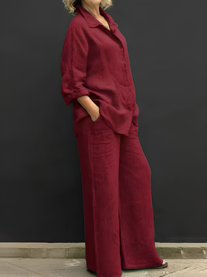 Lara's Linen Shirt Suit