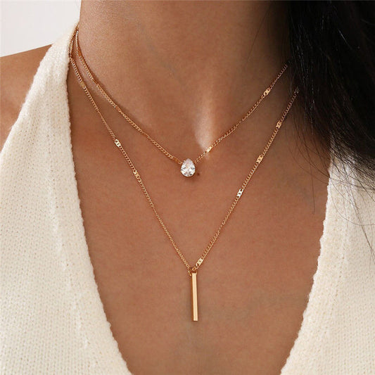 Vintage Collar Jewelry Set with Gold Pendants