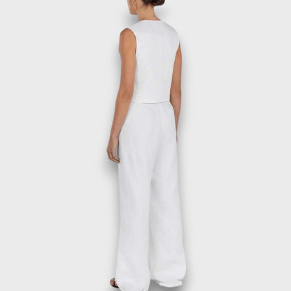 Sulan – Linen Set with Sleeveless Vest