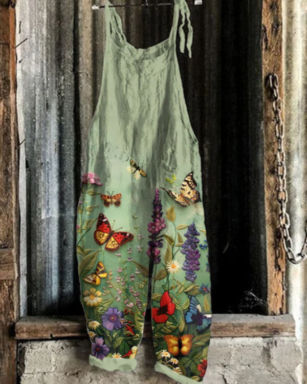 Floral Slip Dress with Butterflies for Women - Comfort and Elegance