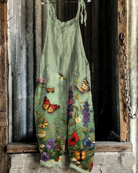 Floral Slip Dress with Butterflies for Women - Comfort and Elegance