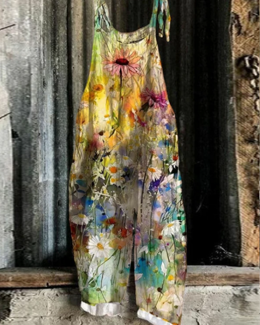 Vintage Floral Bodysuit - Effortless Style and Comfort for Women
