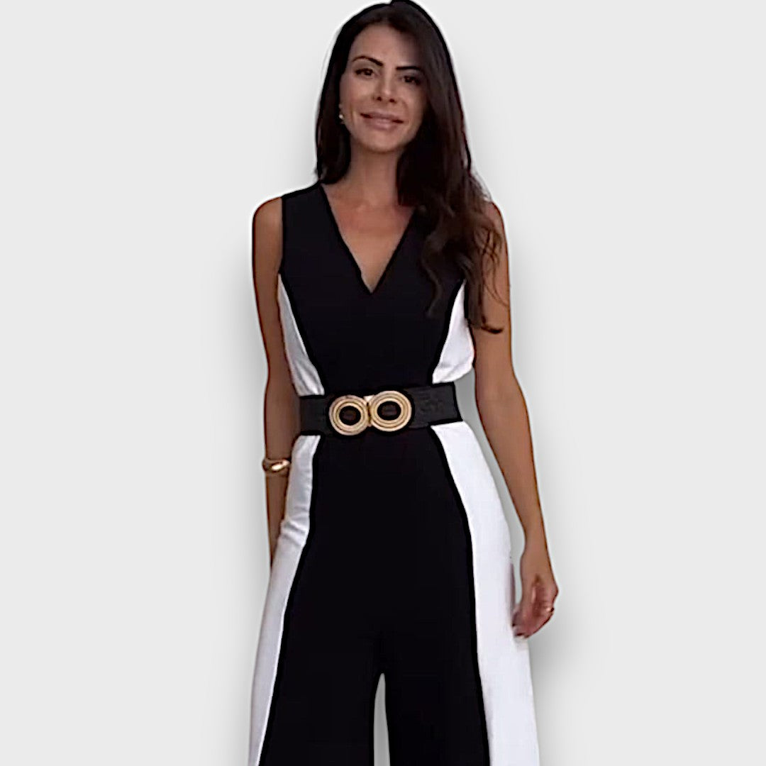 Celestine – Double-Colored Shorts with Waist Belt