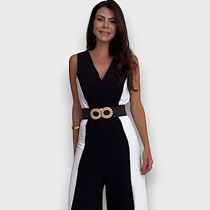 Celestine – Double-Colored Shorts with Waist Belt