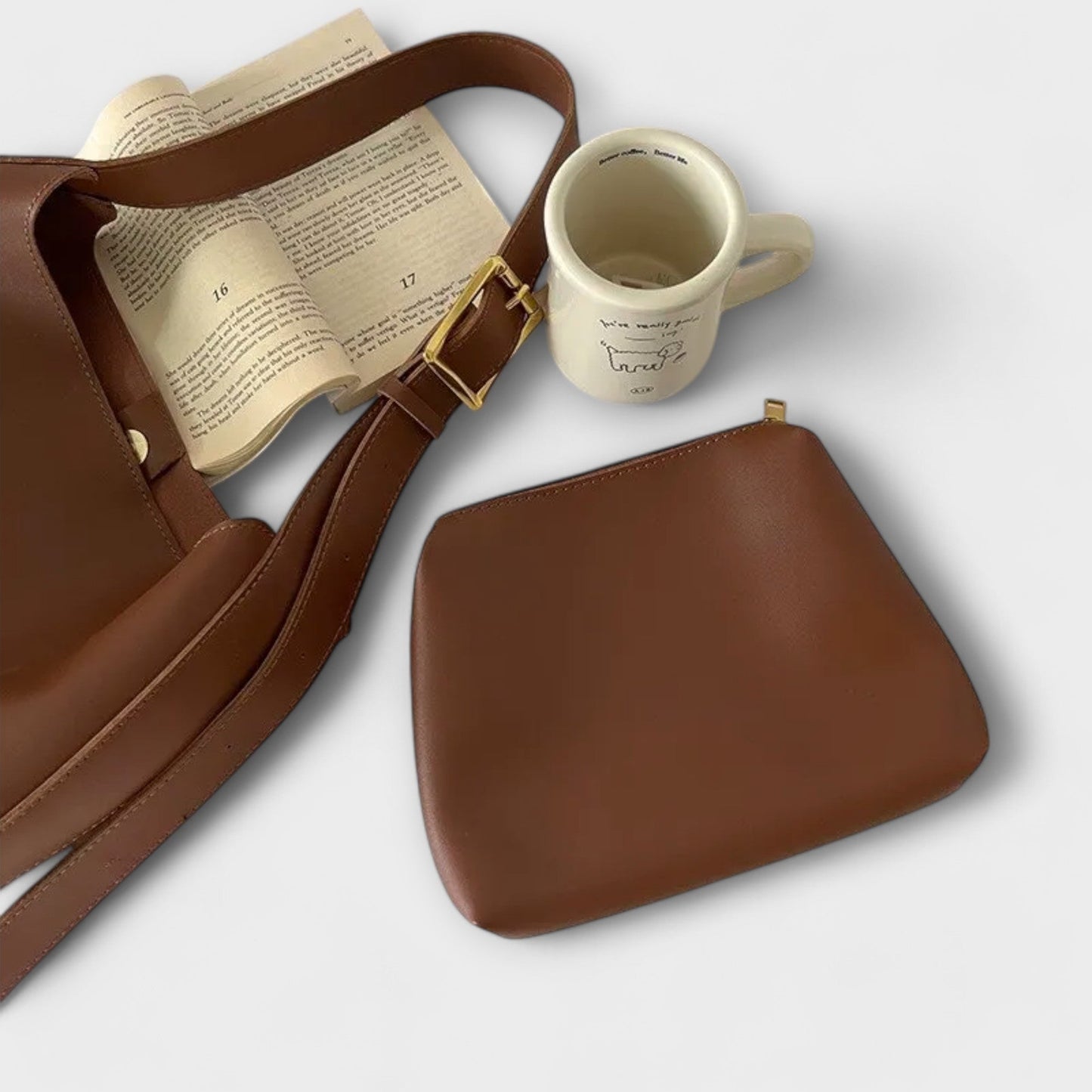 Elegant Shoulder Bag Made of PU Leather
