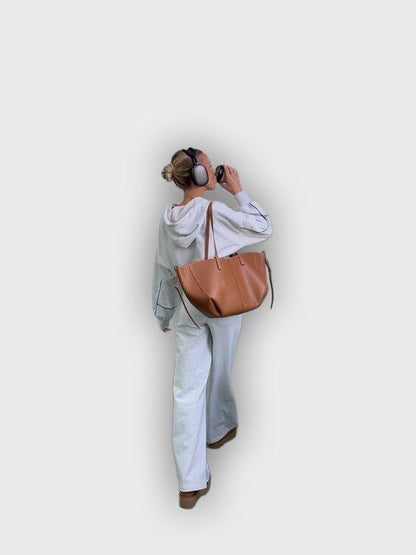 Stylish Carry Bag with Side Pleats