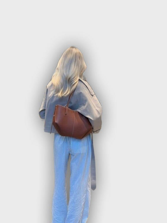 Stylish Carry Bag with Side Pleats