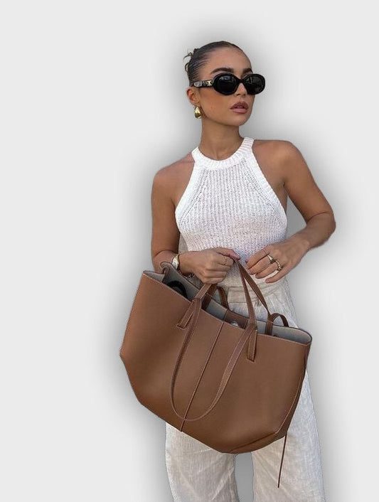 Stylish Carry Bag with Side Pleats