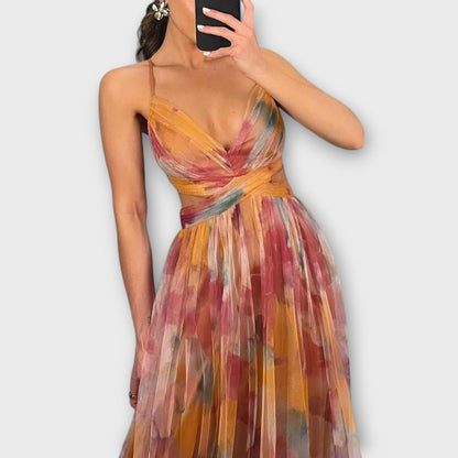 Elegant Maxi Dress Made of Lightweight Mesh