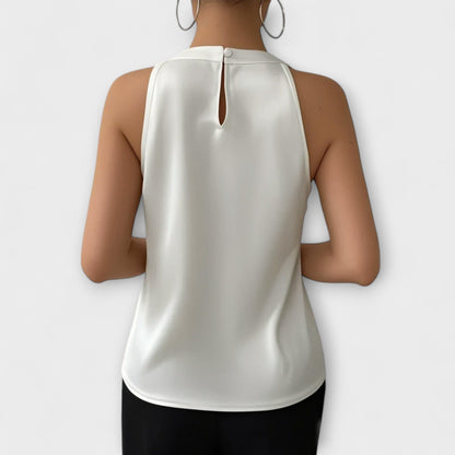 Elegant Satin Top with Exposed Shoulders