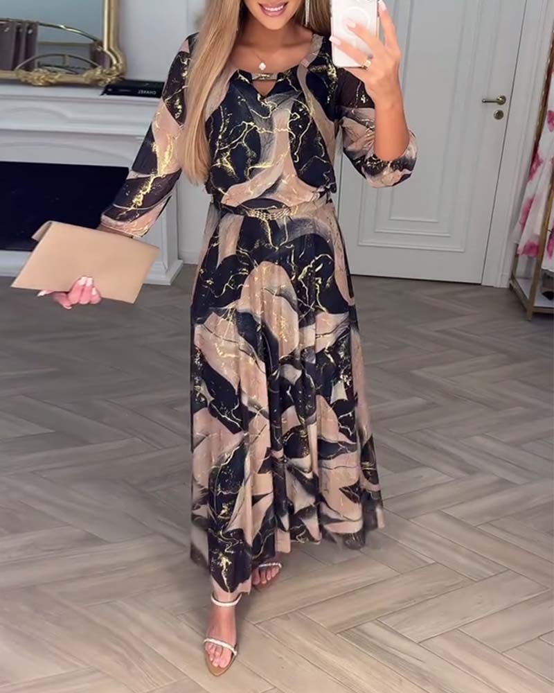 Kay | Elegant Maxi Dress with Subtle Print