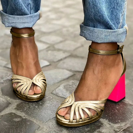 Allegra™ | Classic Sandals with a Gold Strap